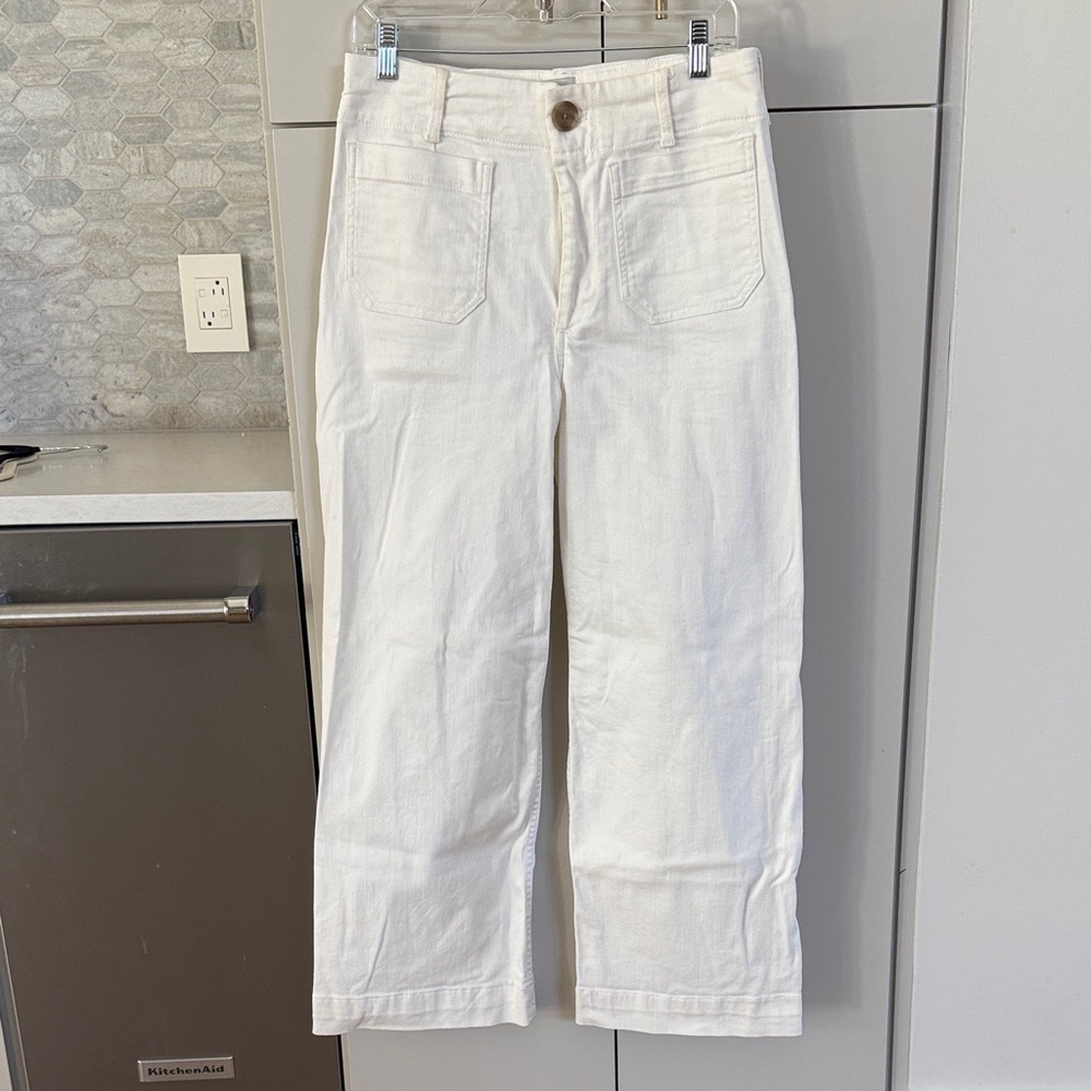 Maeve Cream Full-Length Pants